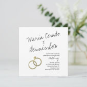 Imitate Gold Ring Letter Wedding Einladung (Stehend Vorderseite)