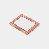 Imitate Gold, Rosa und orangefarbene Metallstreife Post-it Klebezettel (angewinkelt)
