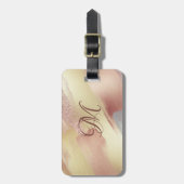 Imitate Gold Rose Gold Monogram Gepäckanhänger (Vorderseite vertikal)