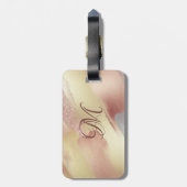 Imitate Gold Rose Gold Monogram Gepäckanhänger (Rückseite vertikal)