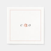 Imitate Gold Rose Monogramm Minimalistische Hochze Serviette (Vorderseite)