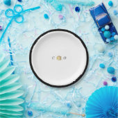 Imitate Gold Rose Schwarz-Weiß minimalistische Hoc Pappteller (Party)