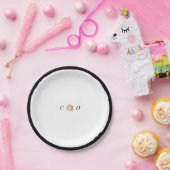 Imitate Gold Rose Schwarz-Weiß minimalistische Hoc Pappteller (Party)