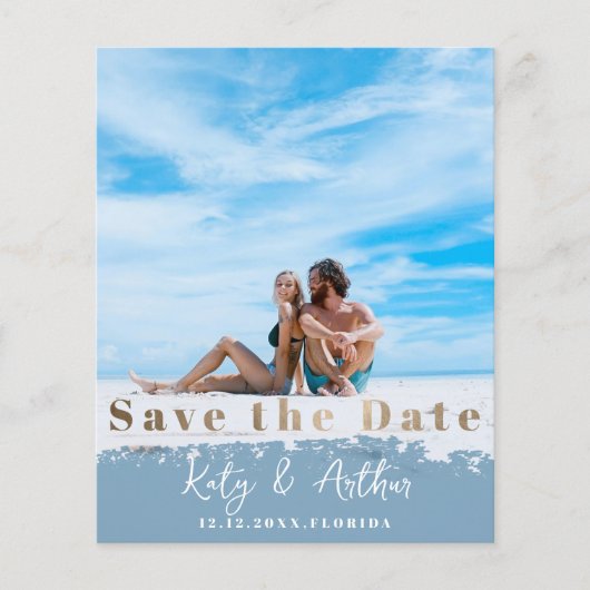 Imitate Gold Save the Date Foto (Vorderseite)