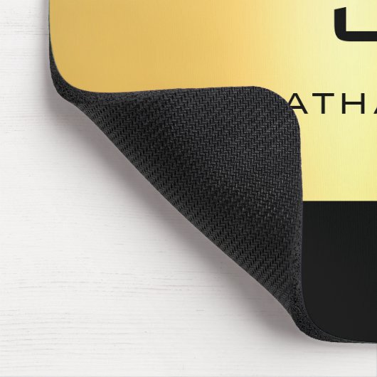 Imitate Gold Schwarz Moderne, elegante Monogram-Vo Mousepad (Ecke)