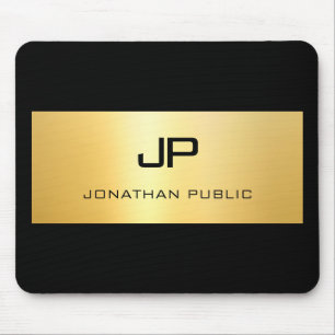 Imitate Gold Schwarz Personalisiert Moderne Elegan Mousepad
