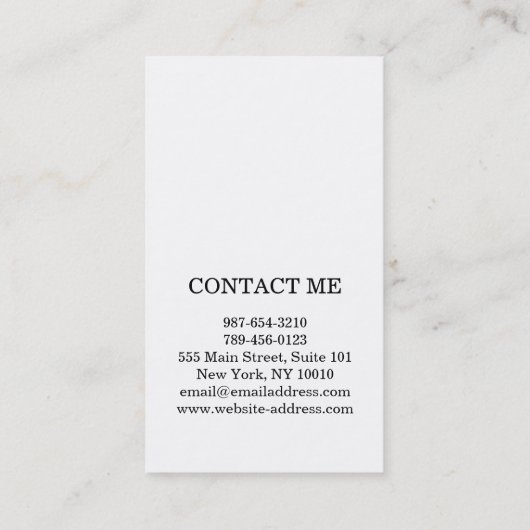 Imitate Gold Schwarz und Weiß Streifen Vertikal Visitenkarte (Rückseite)