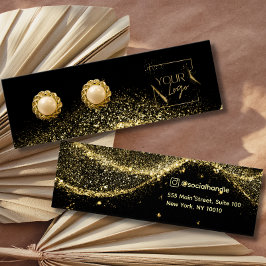 Imitate Gold Schwarzer Glitzer Logo Ofensichtkarte