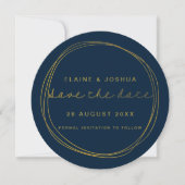 Imitate Gold Scribble Circle Save the Date (Vorderseite)