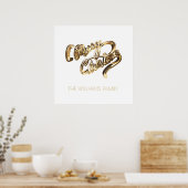 Imitate Gold Script Elegant Frohe Weihnachten Poster (Küche)