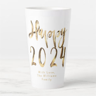 Imitate Gold Script glücklich 2024 Neujahr Milchtasse