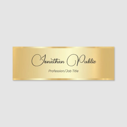 Imitate Gold Script-Vorlage für benutzerdefinierte Namensschild (Vorderseite)