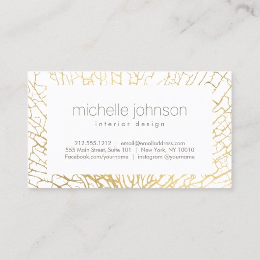 Imitate Gold Sea Fan Corner Interieur Visitenkarte (Rückseite)