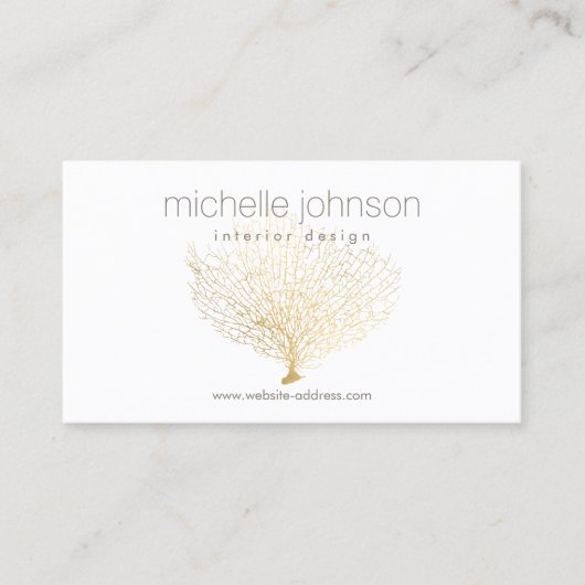 Imitate Gold Sea Fan Corner Interieur Visitenkarte (Vorderseite)