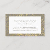 Imitate Gold Sea Fan Cornflor Innenarchitekten Gra Visitenkarte (Rückseite)