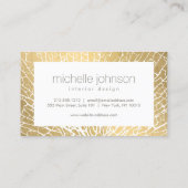 Imitate Gold Sea Fan Korallen Muster Visitenkarte (Rückseite)