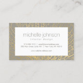 Imitate Gold Sea Fan Muster Räume Designer Grau Visitenkarte (Rückseite)