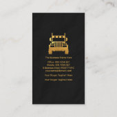 Imitate Gold Semi Truck Granite Texture Trucking Visitenkarte (Rückseite)