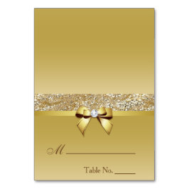 Imitate Gold Sequenzen Diamond Bow Platzkarte Tischnummer