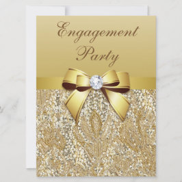 Imitate Gold Sequenzen und Bow Engagement Party Einladung