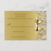 Imitate Gold Sequins Bow Diamond UAWG RSVP Karte (Rückseite)