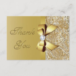 Imitate Gold Sequins Bow Diamond Wedding Vielen Da Dankeskarte