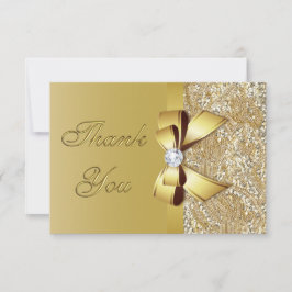 Imitate Gold Sequins Bow Diamond Wedding Vielen Da Dankeskarte