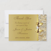 Imitate Gold Sequins Bow Diamond Wedding Vielen Da Dankeskarte (Rückseite)