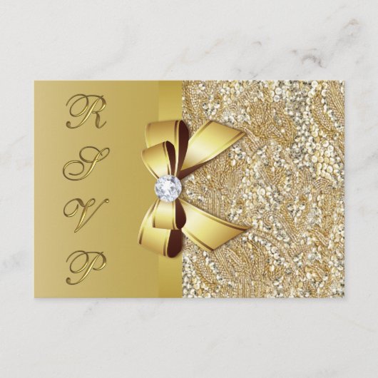 Imitate Gold Sequins Bow UAWG RSVP Karte (Vorderseite)