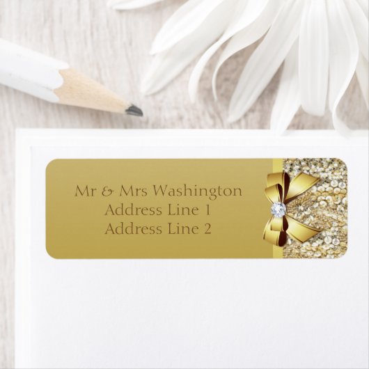 Imitate Gold Sequins Gold Bow und Diamond (Insitu)