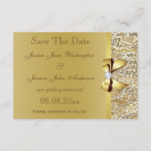 Imitate Gold Sequins Leben gerufen und Bow Wedding Save The Date (Rückseite)