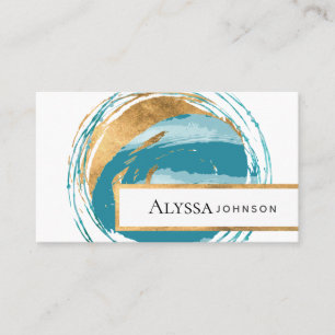 Imitate Gold Siegel Blue Green Earth Globe Visitenkarte