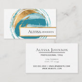 Imitate Gold Siegel Türkis Blau Grün Globe Visitenkarte (Vorne/Hinten)