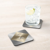 Imitate Gold & Silber Metallic mit Maßstäben für G Getränkeuntersetzer (Rechte Seite)