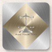 Imitate Gold & Silber Metallic mit Maßstäben für G Getränkeuntersetzer (Vorderseite)