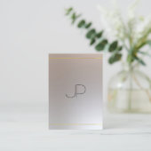 Imitate Gold Silber Mit Monogramm Moderne Vorlage Visitenkarte (Stehend Vorderseite)