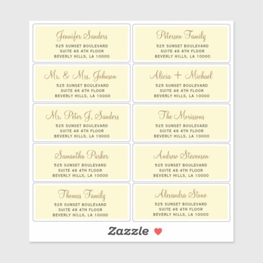 Imitate Gold-Skripte individuelle Gästetiketten Aufkleber (Blatt)