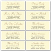 Imitate Gold-Skripte individuelle Gästetiketten Aufkleber (Vorderseite)