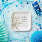 Imitate Gold Snowflake Winterhochzeit Pappteller (Party)