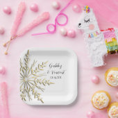 Imitate Gold Snowflake Winterhochzeit Pappteller (Party)