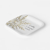 Imitate Gold Snowflake Winterhochzeit Pappteller (Gewinkelt)