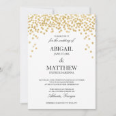 Imitate Gold Sparkle Confetti Hochzeit Einladung (Vorderseite)