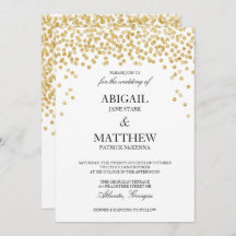 Imitate Gold Sparkle Confetti Hochzeit Einladung