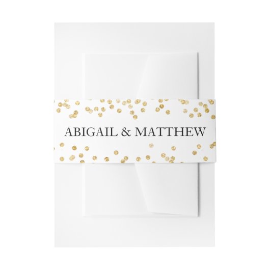 Imitate Gold Sparkle Confetti Hochzeit in | Bauchb Einladungsbanderole (Vorderseite Beispiel)