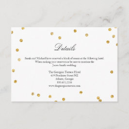 Imitate Gold Sparkle Confetti Wedding Details Kart Begleitkarte