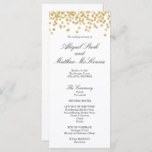 Imitate Gold Sparkle Confetti Wedding Programm (Vorne/Hinten)
