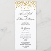 Imitate Gold Sparkle Confetti Wedding Programm (Vorderseite)