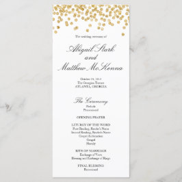 Imitate Gold Sparkle Confetti Wedding Programm