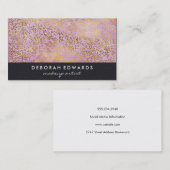 Imitate Gold Speck Rosa Fliesenleder Visitenkarte (Vorne/Hinten)