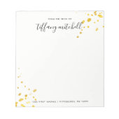 Imitate Gold Splashes mit eleganter Typografie Notizblock (Vorderseite)